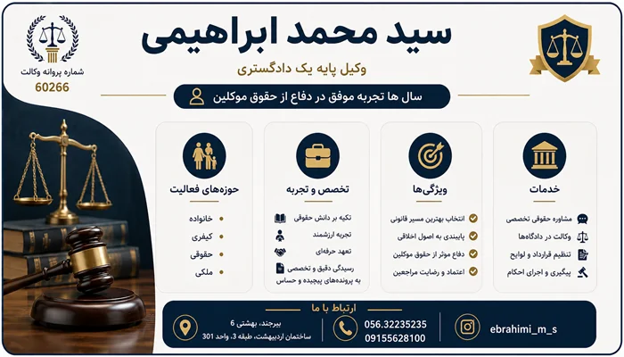 سید محمد ابراهیمی وکیل پایه یک دادگستری در بیرجند