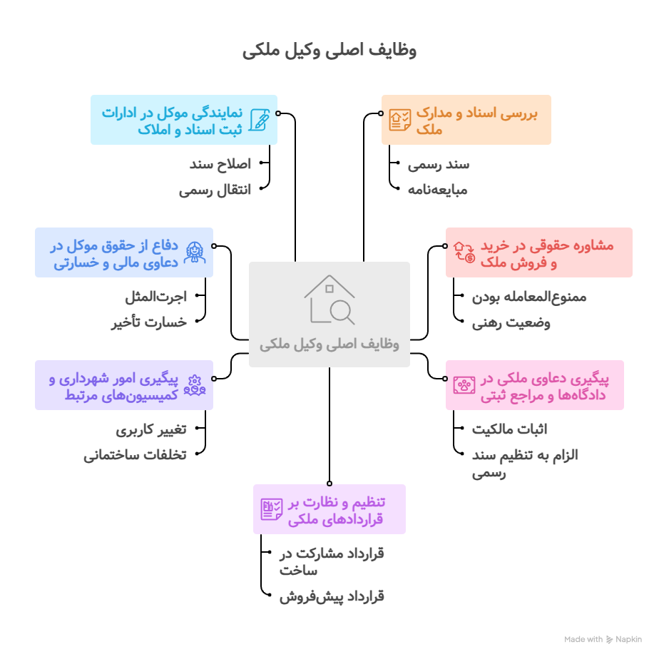 وظایف اصلی وکیل ملکی